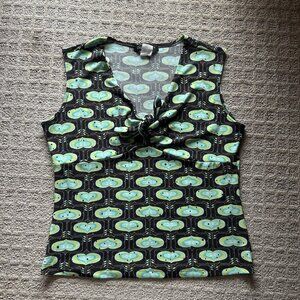 Only Nine Petite Womens Large Cami Babydoll Top Whimsy Hearts 90s Y2K Retro VTG